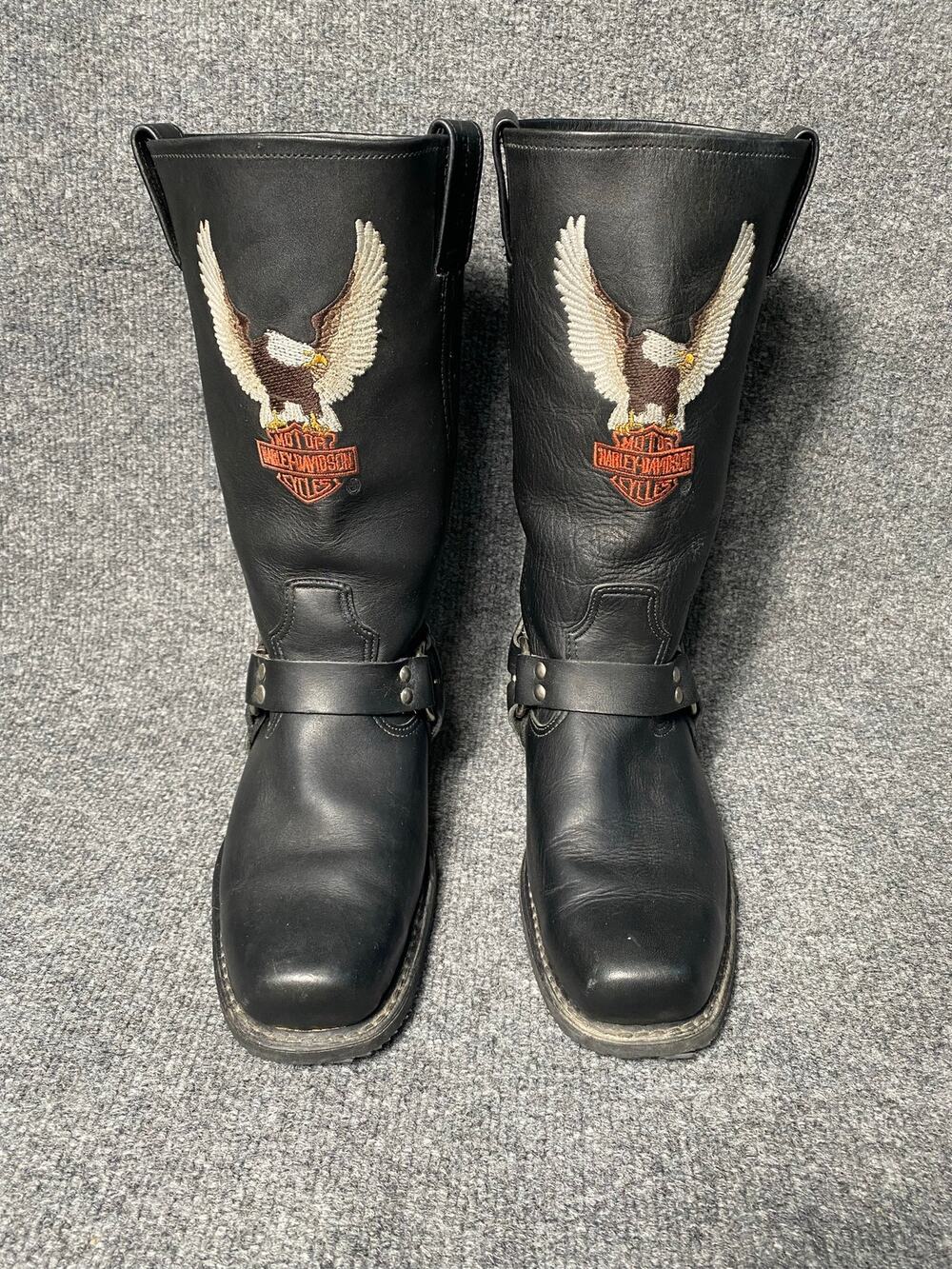 Harley-Davidson Embroidered Eagle Square Toe Harness Boots,#81002
Men’s 8.5